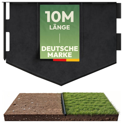 LAINFELD Rasenkante Kunststoff 10 m, Beeteinfassung anthrazit, 130 mm – flexible Beetumrandung
