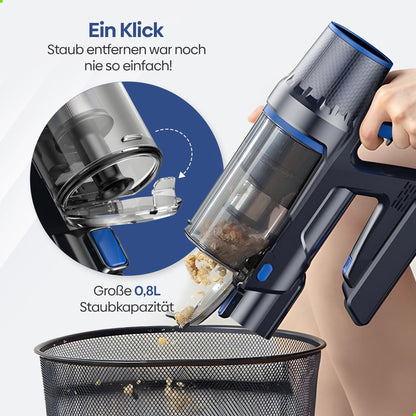 Olvy Akku-Staubsauger mit Wischfunktion, 350 W, 35 kPa, HEPA-Filter