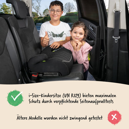 WALSER Andy Kindersitzerhöhung ISOFIX - 125-150cm Schwarz