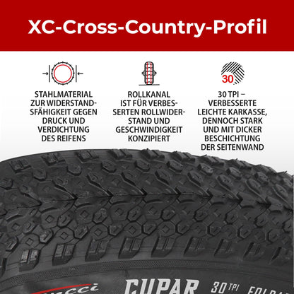 Fincci Cupar Fahrradreifen 26 x 2,125 Zoll faltbar für MTB, 2er-Pack