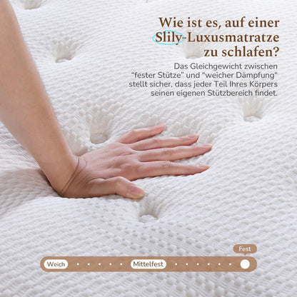 Slily Tonnentaschenfederkernmatratze 180x200 cm H3, 7 Zonen, 30 cm