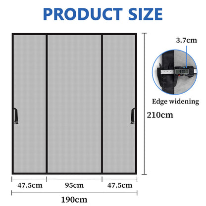 LALAGO Fliegengitter Tür Magnet 190x210 cm für Balkontür und Doppeltür