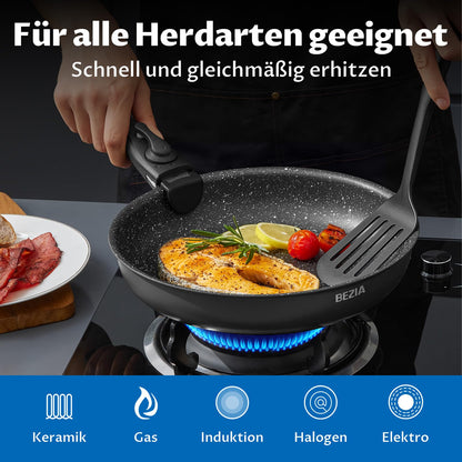 BEZIA Topf- und Pfannenset Induktion mit abnehmbaren Griffen – 10-tlg