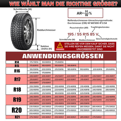 moveland Reifentaschen 4er Set, wasserdichte Reifenhüllen 18-22 Zoll