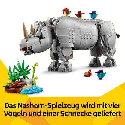 LEGO Creator 3in1 Wilde Tiere: Prächtiges Nashorn mit Vögeln 31171