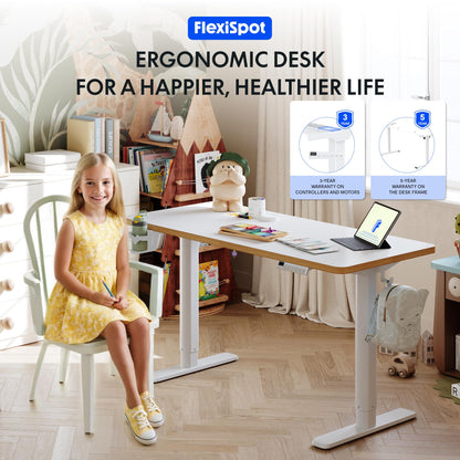 FLEXISPOT Kinderschreibtisch elektrisch höhenverstellbar, 110 x 52 cm