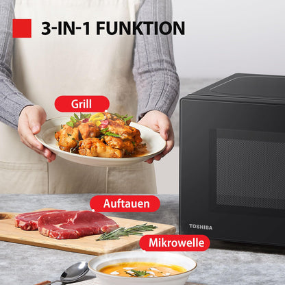 Toshiba MW2-MG20PF Mikrowellenherd mit Grillfunktion – Schwarz