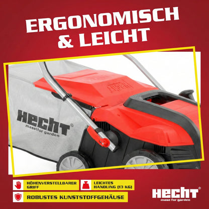 Hecht Elektro-Vertikutierer 2 in 1 mit Messer- und Lüfterwalze