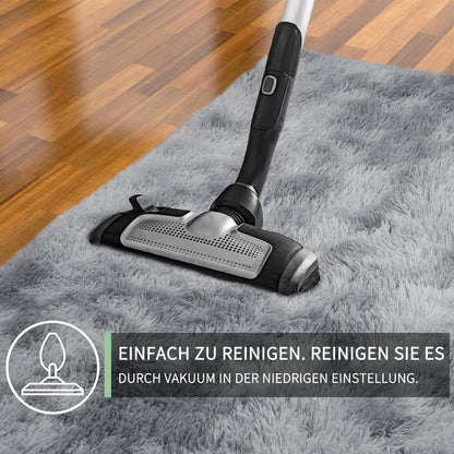 Sour Lemon Hochflor Teppich Grau – 200x300 cm, Waschbar