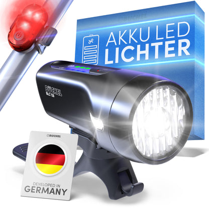 Büchel BLC 720 Fahrradlicht Set LED 70 Lux StVZO vorne und hinten mit abnehmbarem Frontlicht