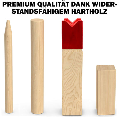 PHIBER-SPORTS Kubb Wikinger Spiel aus Gummibaumholz mit Tragetasche