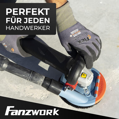 FANZWORK Absaughaube für Winkelschleifer 125 mm mit Diamantschleiftopf