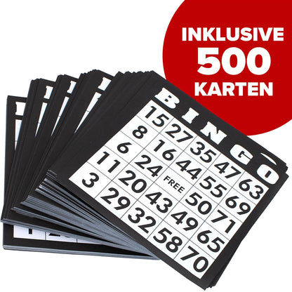 Kyto Bingo Trommel XXL Gold – Spielset mit 75 Kugeln und Karten