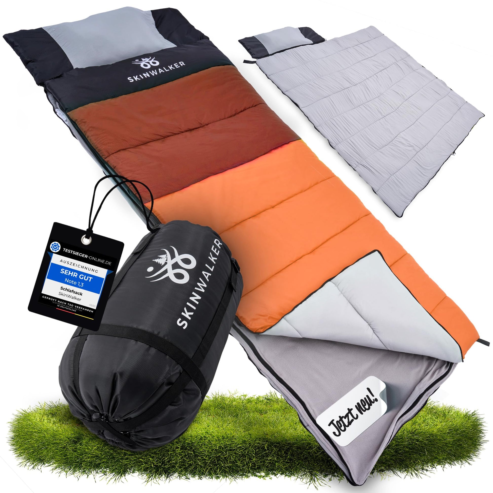 SkinWalker 3-4 Jahreszeiten Deckenschlafsack - rot-orange. Rot-orangefarbener Deckenschlafsack für 3-4 Jahreszeiten.