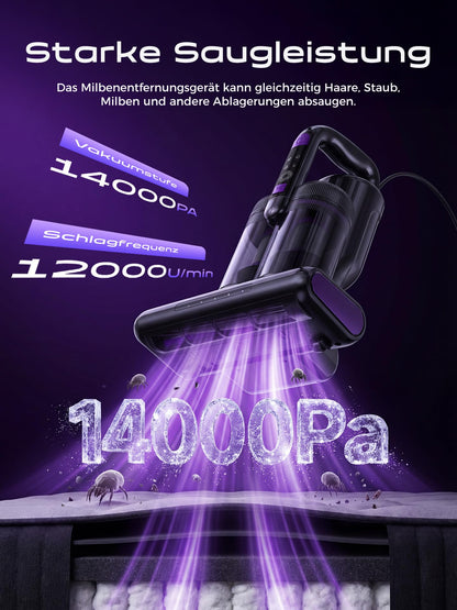 BioAura Milbensauger für Matratzen mit UV-C-Licht und HEPA-Filter