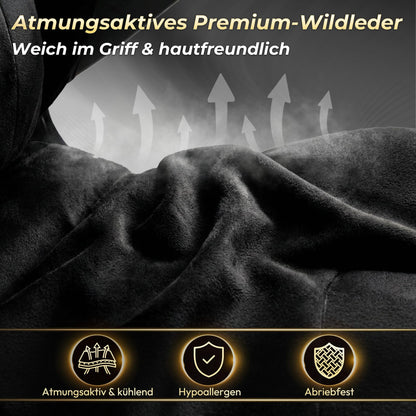 Dowinx Gaming Stuhl ergonomisch mit Fussstütze, 200 kg, schwarz
