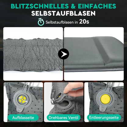 HIKENTURE Isomatte Selbstaufblasend Camping Matratze 8CM A1