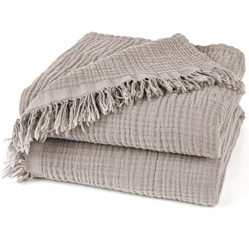 Pure Label Musselin Tagesdecke 220 x 240 cm aus Baumwolle in Taupe