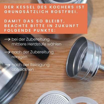 Groenenberg Espressokocher Edelstahl, induktionsgeeignet, 4-6 Tassen