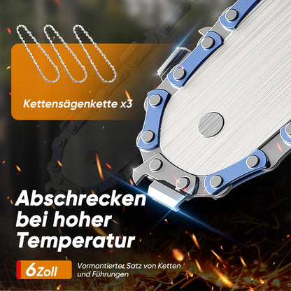 VIWKO Mini Akku Kettensäge 6 Zoll 1000W Brushless mit Auto-Öler