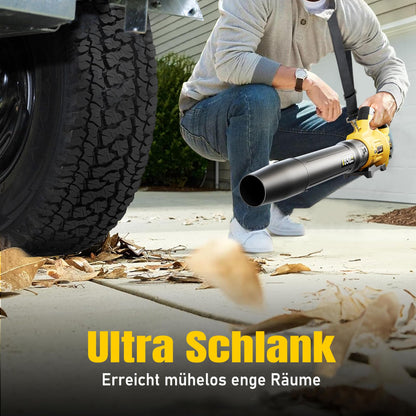 GEVEELIFE Akku-Laubbläser 20V, 3 Stufen, 257 km/h, 2 Akkus, gelb