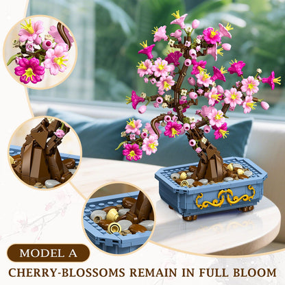 HOGOKIDS Kirschblüten-Bonsai Bauset, 2-in-1 Bausteine, 775 Teile