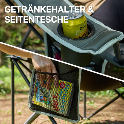 EVER ADVANCED Luxus Campingstuhl faltbar - 160KG, hoher Rücken
