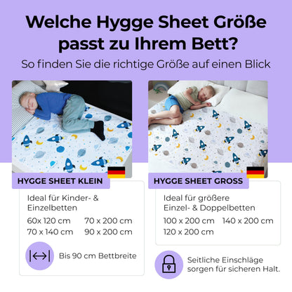Hygge Sheets Bettunterlage wasserdicht für Kinder, 2er-Pack Weltraum