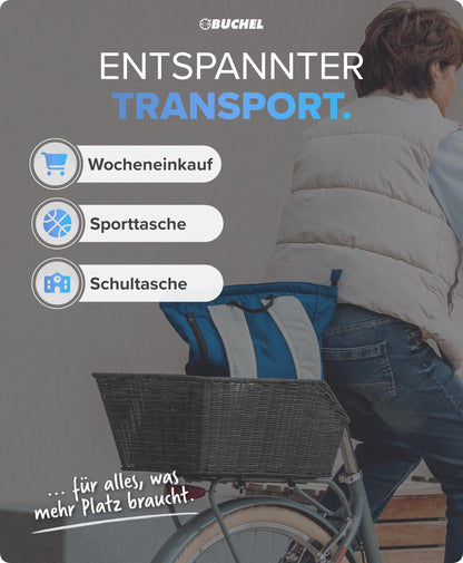 Büchel Fahrradkorb hinten aus Polyrattan mit Befestigungsmaterial