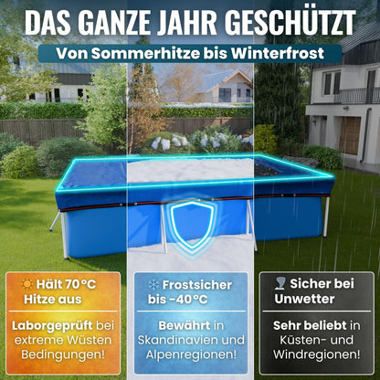 Planenfux PE Poolabdeckung rechteckig 2-in-1 – 630x360 cm
