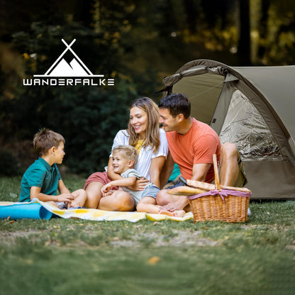 Wanderfalke Camp 4 Campingzelt, 4 Personen, wasserdicht, Vorzelt