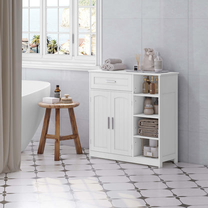EUGAD Badezimmerschrank schmal - Schublade, 2 Türen, Weiss