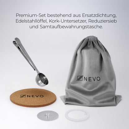 NEVO Espressokocher Induktion aus Edelstahl, 6 Tassen (300 ml)