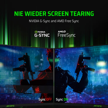 Aryond A27 V2 Gaming Monitor - 27 Zoll QHD 180Hz Curved