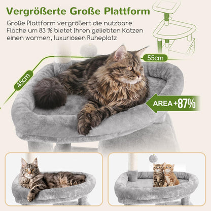 Globlazer Kratzbaum XXL F83 für grosse Katzen – Hellgrau