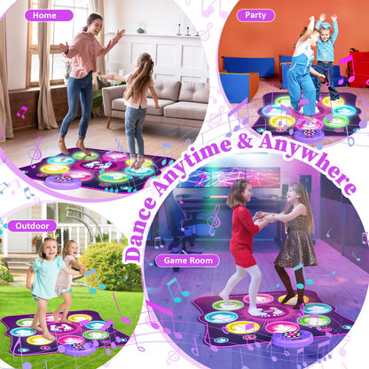LEAPRCSTORE Tanzmatte für Kinder mit 8 LED-Leuchten und 6 Modi