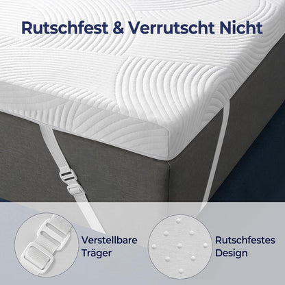 SakuraHome Matratzentopper 160x200 cm Gel-Memory-Schaum H2/H3, 8 cm