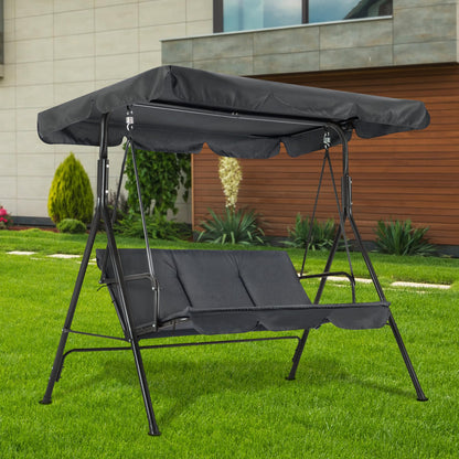 M MCombo Hollywoodschaukel 3-Sitzer mit verstellbarem Sonnendach, Grau