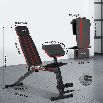 JOROTO Krafttraining Hantelbank verstellbar klappbar – Home Gym 350kg