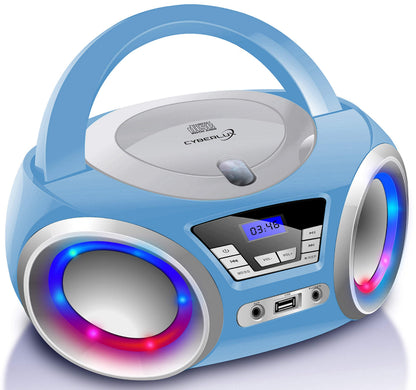 Cyberlux K1 Stereo-CD-Radio mit USB, MP3 und LED-Beleuchtung mit Tragegriff und Teleskopantenne