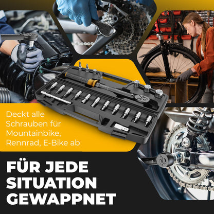 ARMAXAN Drehmomentschlüssel Set 1-25 Nm 20-tlg 1/4 Zoll für Fahrrad