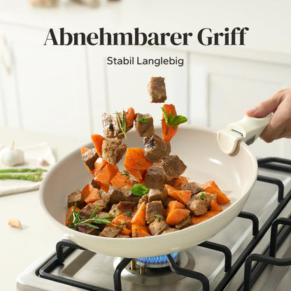 Redchef Pfannenset 6-teilig – keramik antihaft induktion beige
