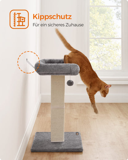Feandrea Kratzbaum PCA022W01, Katzenkratzbaum mit Sisal, hellgrau