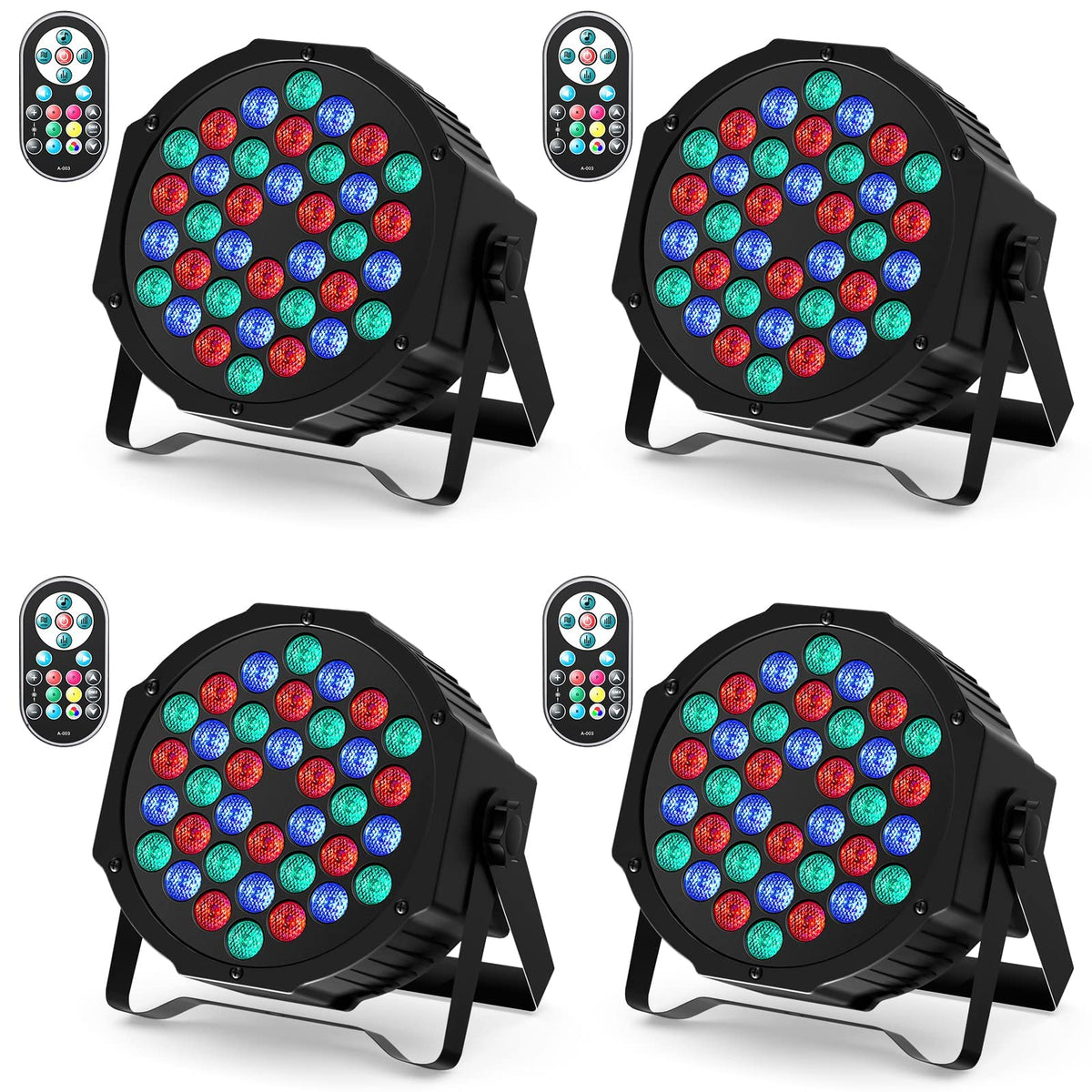 U'King LED Par Strahler RGB 4er Set Bühnenlicht mit Fernbedienung und verstellbarem Ständer