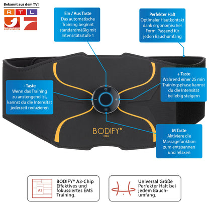 Bodify EMS Bauchtrainer Pro – Elektrischer Bauchmuskeltrainer
