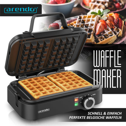 Arendo Doppel-Waffeleisen für belgische Waffeln, 1200 Watt