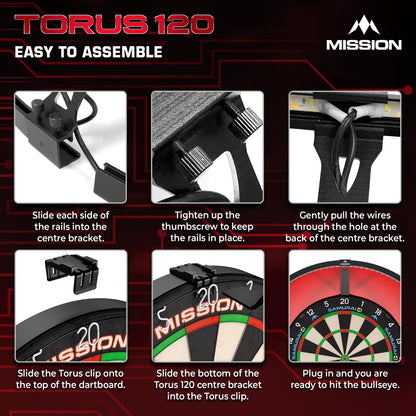Mission Darts Torus 120 LED Dartscheiben-Beleuchtung USB-C schwarz