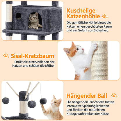 Yaheetech Kratzbaum 170 cm Katzenbaum - Dunkelgrau