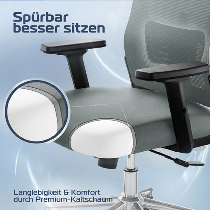 CLOUVOU BrightSeat ergonomischer Bürostuhl mit Wippfunktion, 150 kg