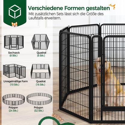 Yaheetech Welpenlaufstall 8-teilig 100cm – Faltbar